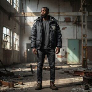 Pro Player Raiders Reversible Puffer Jacket Mens XL Black Silver Vintage NFL